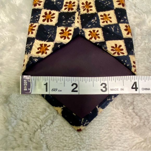 Gap Blue & Beige ๐ฏ% Silk Tie 4โ Wide 57โ Long Artistic Print GUC - Picture 5 of 5